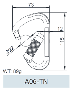 Pear Shaped Carabiner Auto Lock Drawing