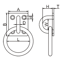 Eye Plate With Round Ring Drawing