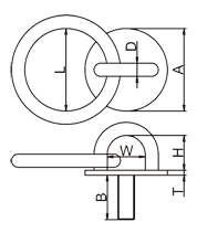 Round Eye Plate With Thread And Ring Drawing