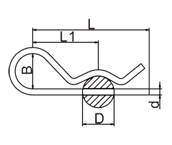 Spring Cotter R-Pin Drawing Spring Cotter R-Pin Drawing