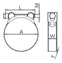 Heavy Duty Hose Clamp Drawing