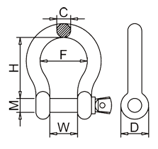 Bow Shackle Drawing Bow Shackle Drawing