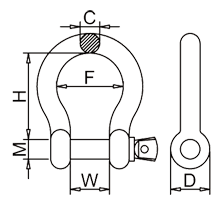 Bow Shackle Drawing