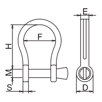 Flat Bow Shackle Drawing