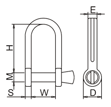 Flat Dee Shackle Drawing Flat Dee Shackle Drawing