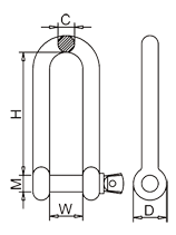 Long Dee Shackle Drawing