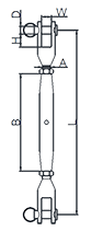 JIS Turnbuckle with Two Forks Drawing JIS Turnbuckle with Two Forks Drawing