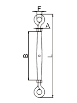 Pipe Turnbuckle Eye And Eye Drawing