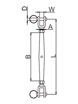 Pipe Turnbuckle With Two Forks Drawing