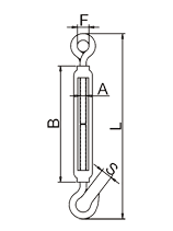 Turnbuckle Eye And Hook Drawing