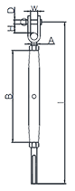 Turnbuckle with Toggle and Terminal Drawing