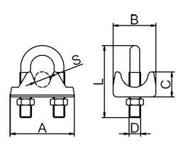 Italian Type Wire Rope Clip Drawing