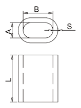 オーバルアルミクランプ管図面