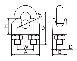 US Type Wire Rope Clip Drawing