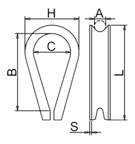 US Type Wire Thimble G411 Drawing