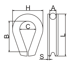 US Type Wire Thimble G414 Drawing