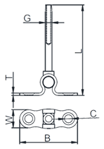 Wall Mounting Toggle Terminal Drawing